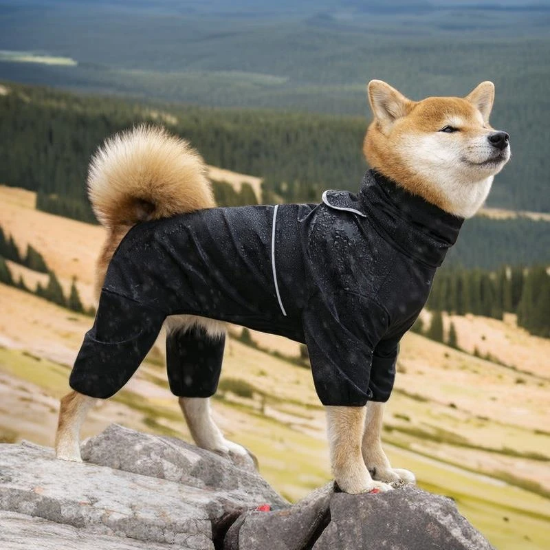 狗狗雨衣冲锋衣柴犬中大型犬专用雨披四脚防水全包宠物衣服秋冬季