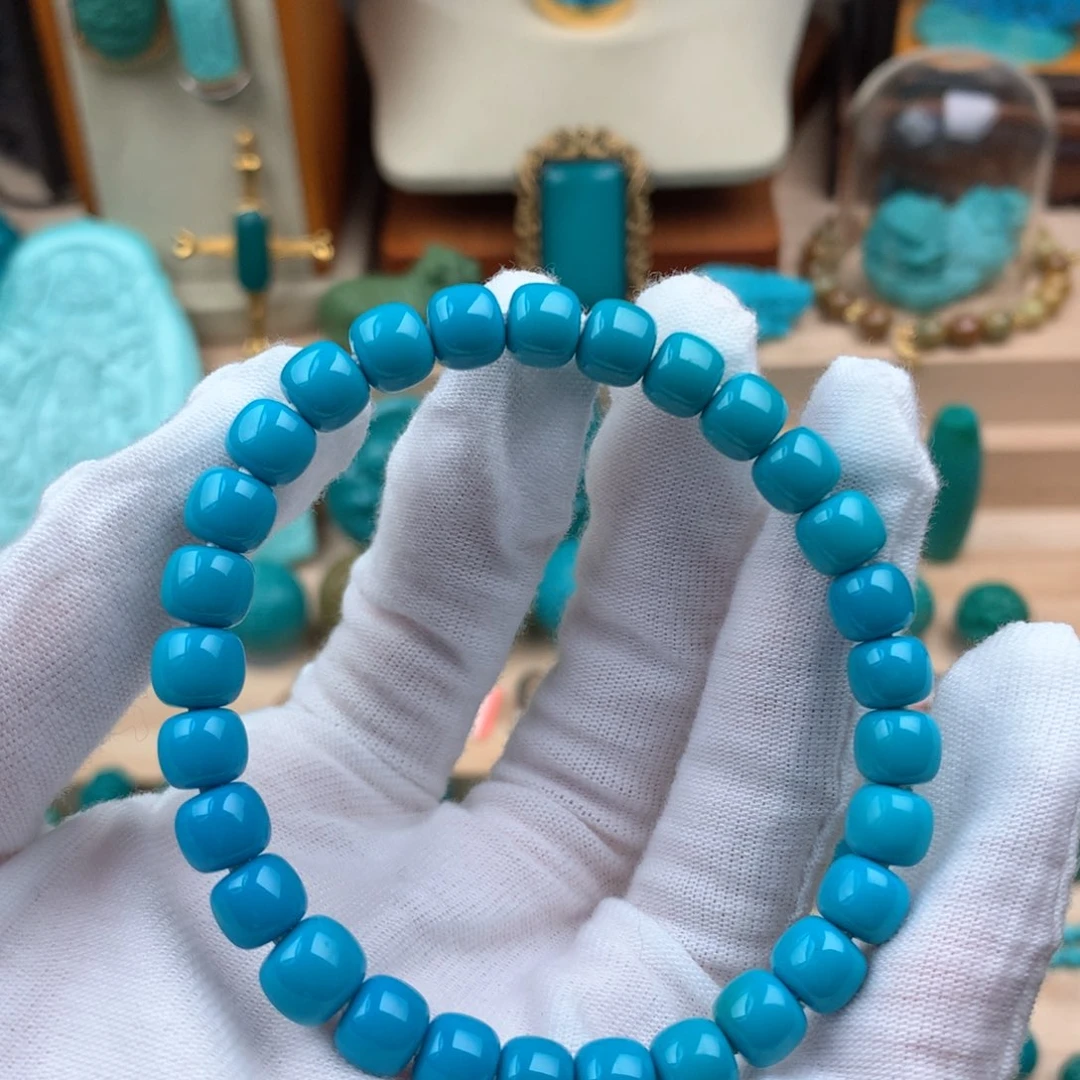 绿松石未镶嵌老型手串