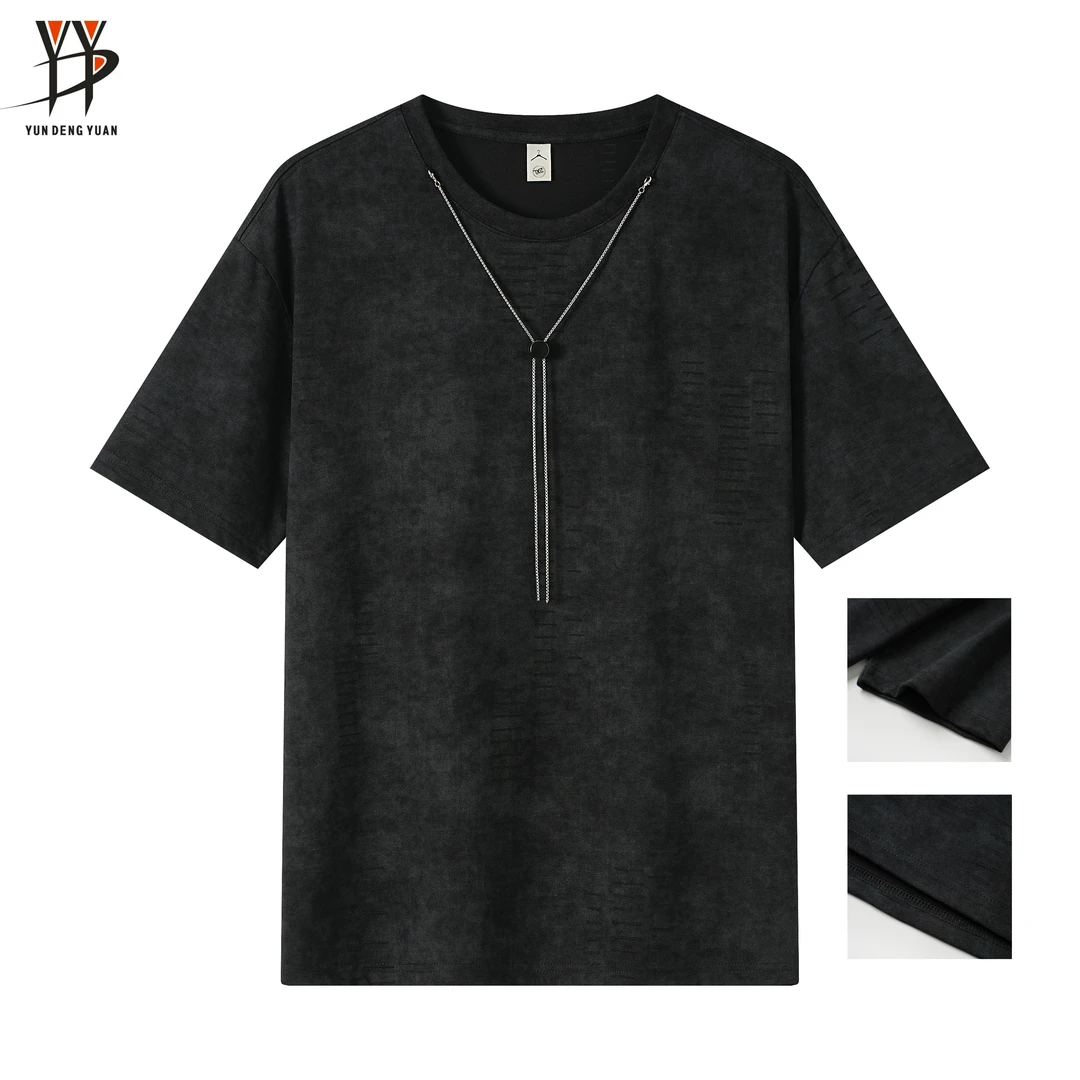 YDY-25夏季新款潮流时尚T恤男女百搭运动休闲t恤圆领宽松9328