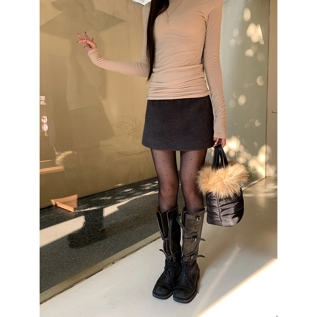 【包臀裙】A字裙短裙简约深灰色舒适半身裙253Z3590