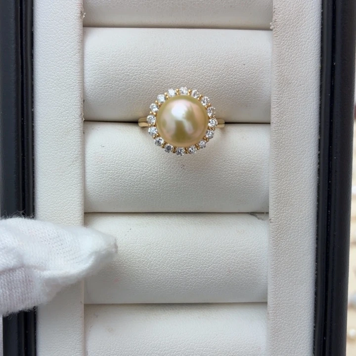 银S925镶嵌戒指海水珍珠