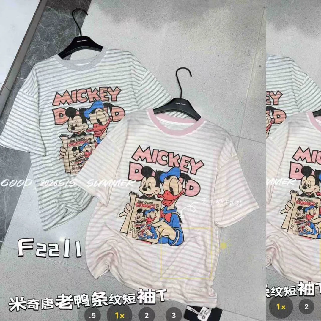 花花推荐 GOOD#2211 FL 日系休闲服-米奇唐老鸭条纹T 2026-06-22