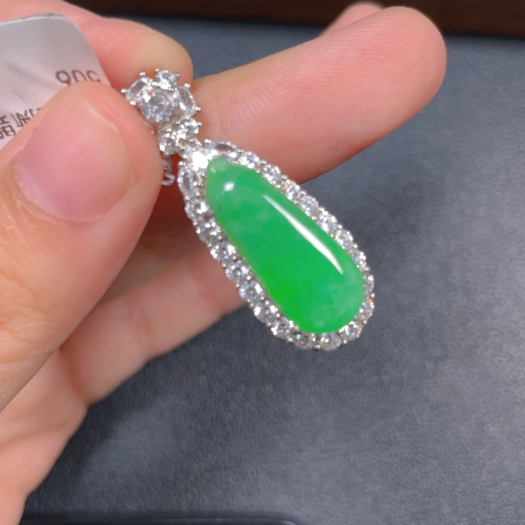 翡翠银S925镶嵌挂件jjjk