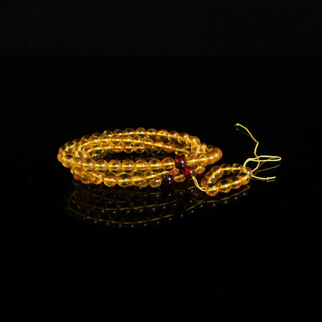 M3044 俄料金珀108佛珠 31.41g