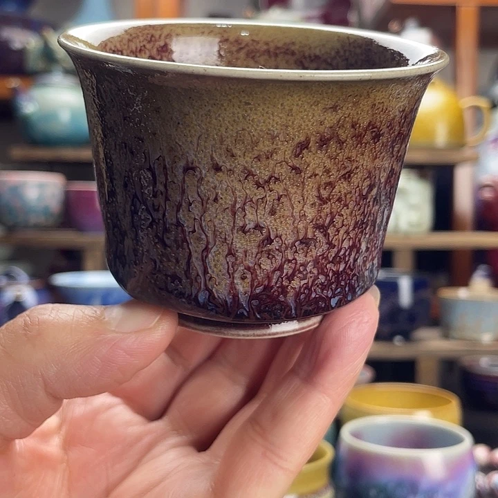 瓷杯子钧瓷窑变杯