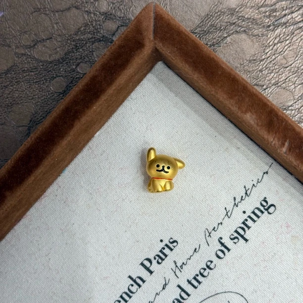 足金999 线条小狗手串手工编绳古风考试节日送礼好物可爱百搭网红