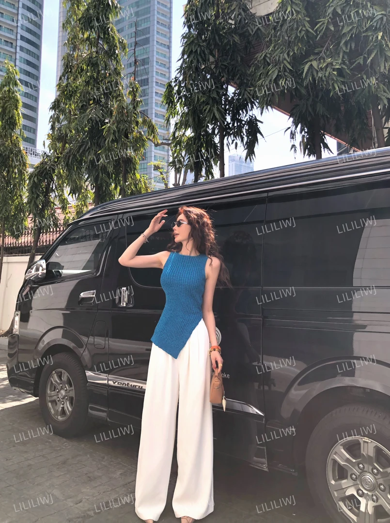 婉君【白色西装裤】洋气减龄高腰中式气质裤子LWJ23C3TZ631