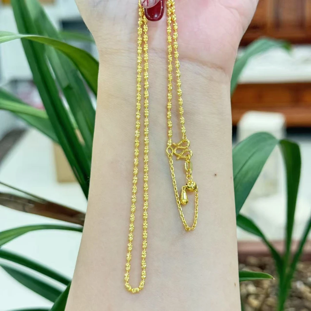 X【钻石链素链】足金999精工5G套链（45不可调节）