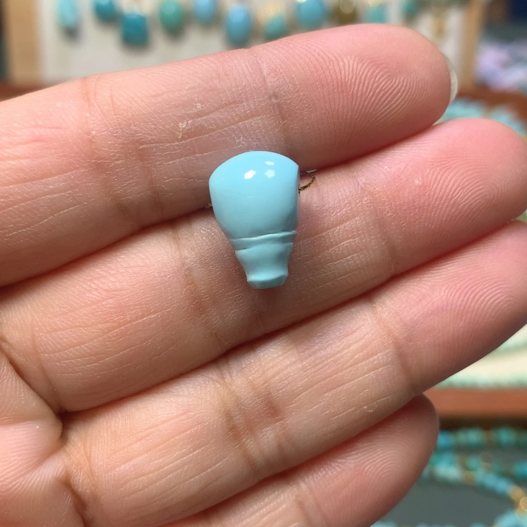 绿松石未镶嵌对孔9.8mm