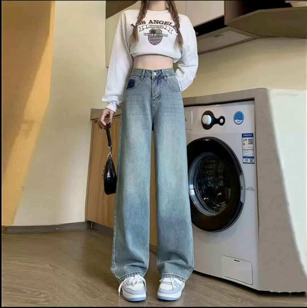 高腰牛仔裤女显瘦臀大女生适合的裤子裤子复古春秋
