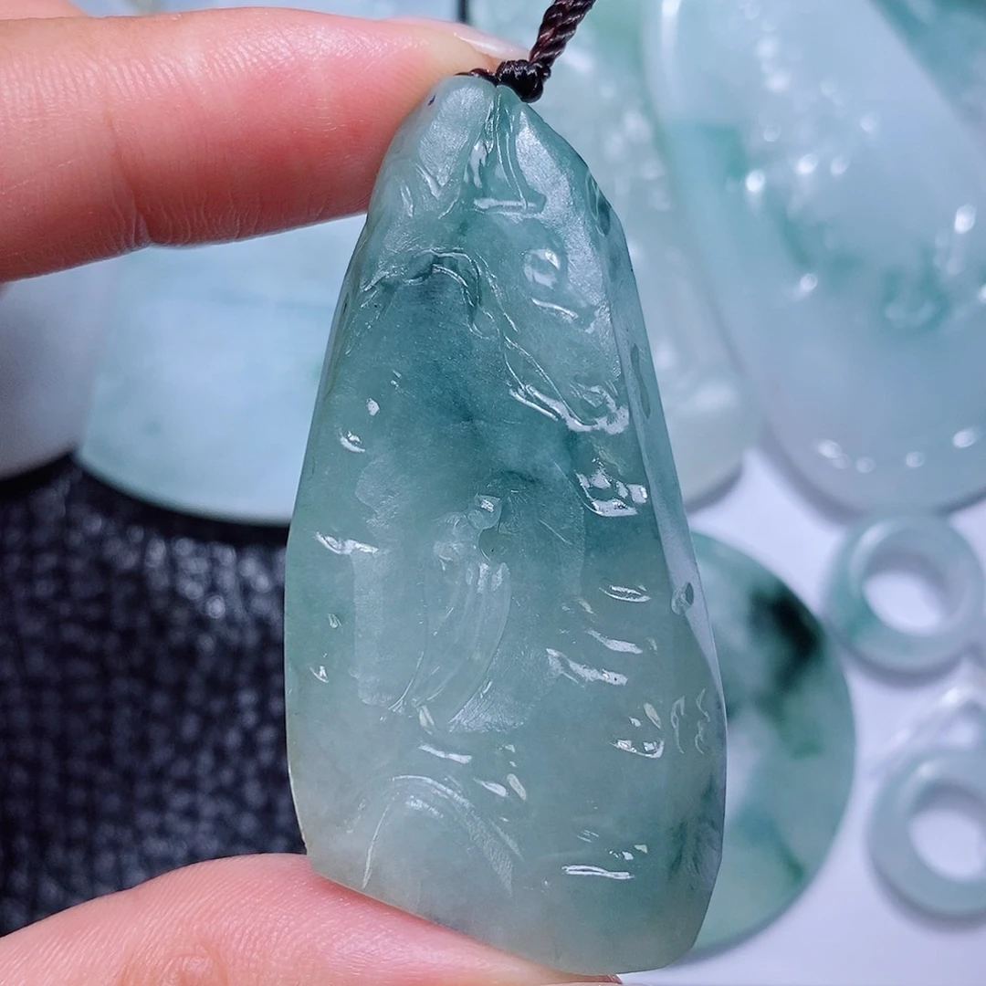 定制翡翠未镶嵌毛货付款后确认抛光