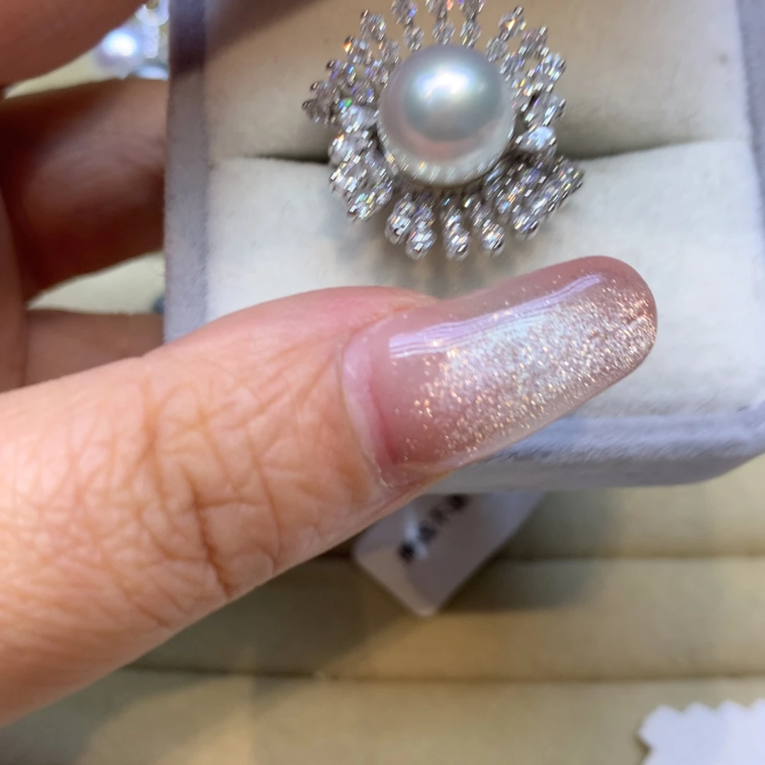 银S925镶嵌戒指海水珍珠