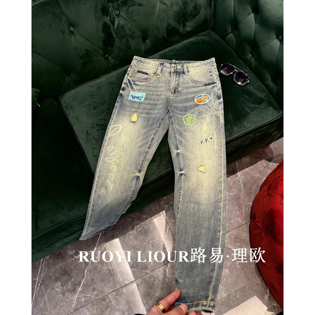 2025 春夏新品欧货小脚弹力牛仔裤0002