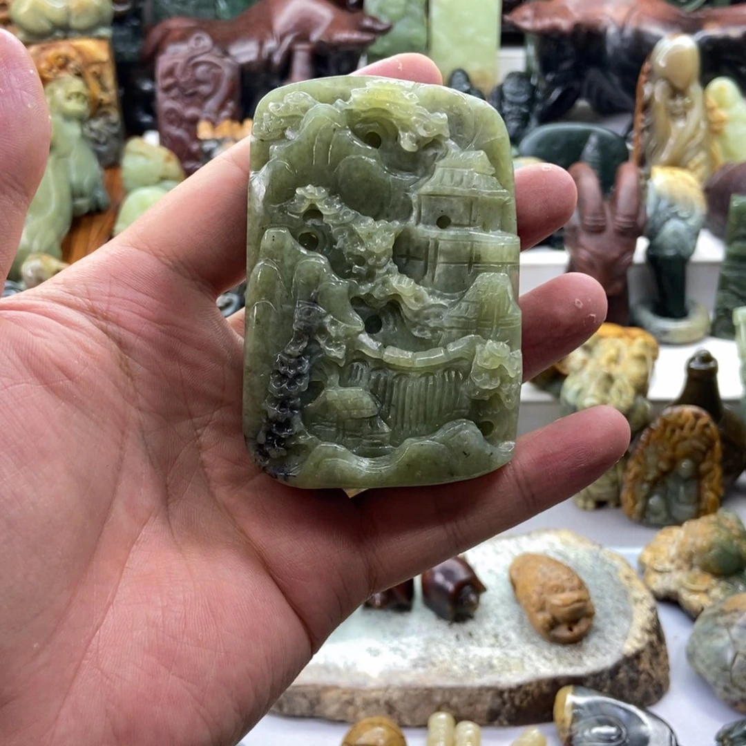 岫岩河磨玉（透闪石质玉）未镶嵌把件