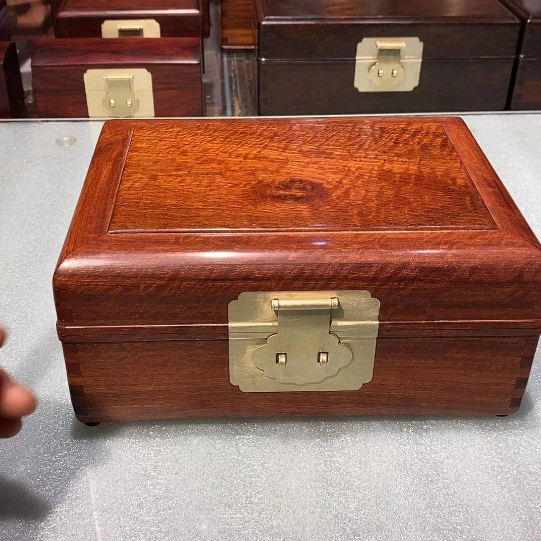 大果紫檀（缅甸花梨）独板收纳盒23/17/10.5