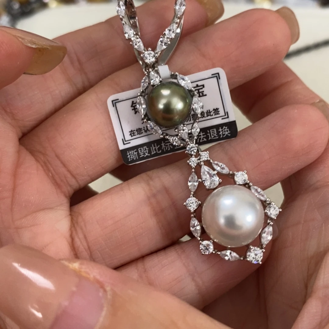 颈饰银S925镶嵌海水珍珠