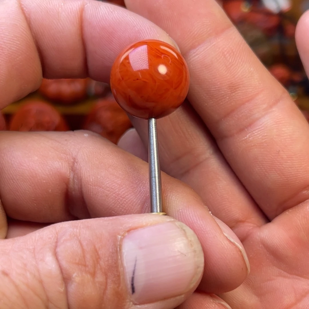 南红玛瑙未镶嵌川料圆珠卡18mm