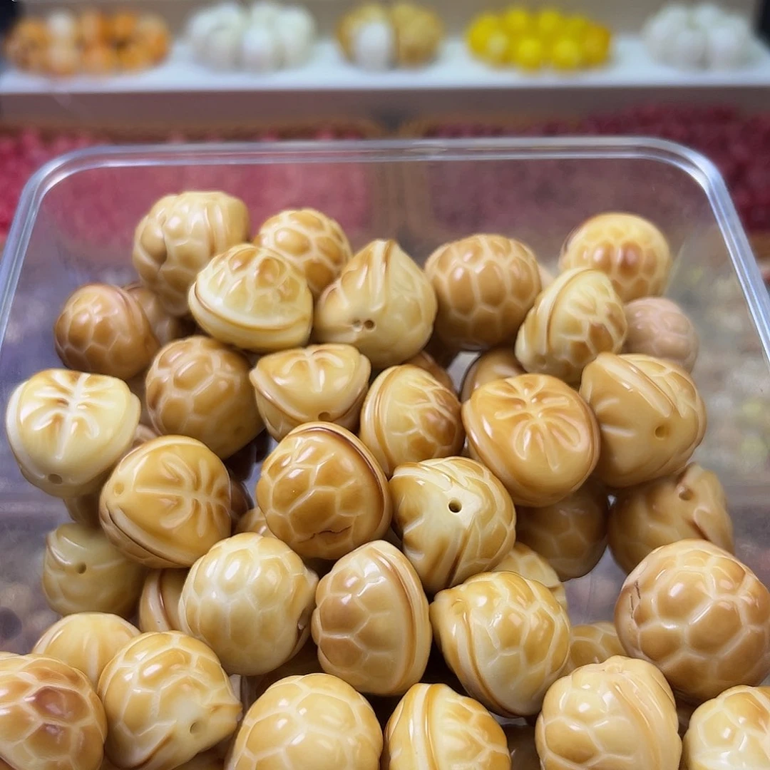 菩提根/象牙果手串瑕疵炭烤富甲一方10颗