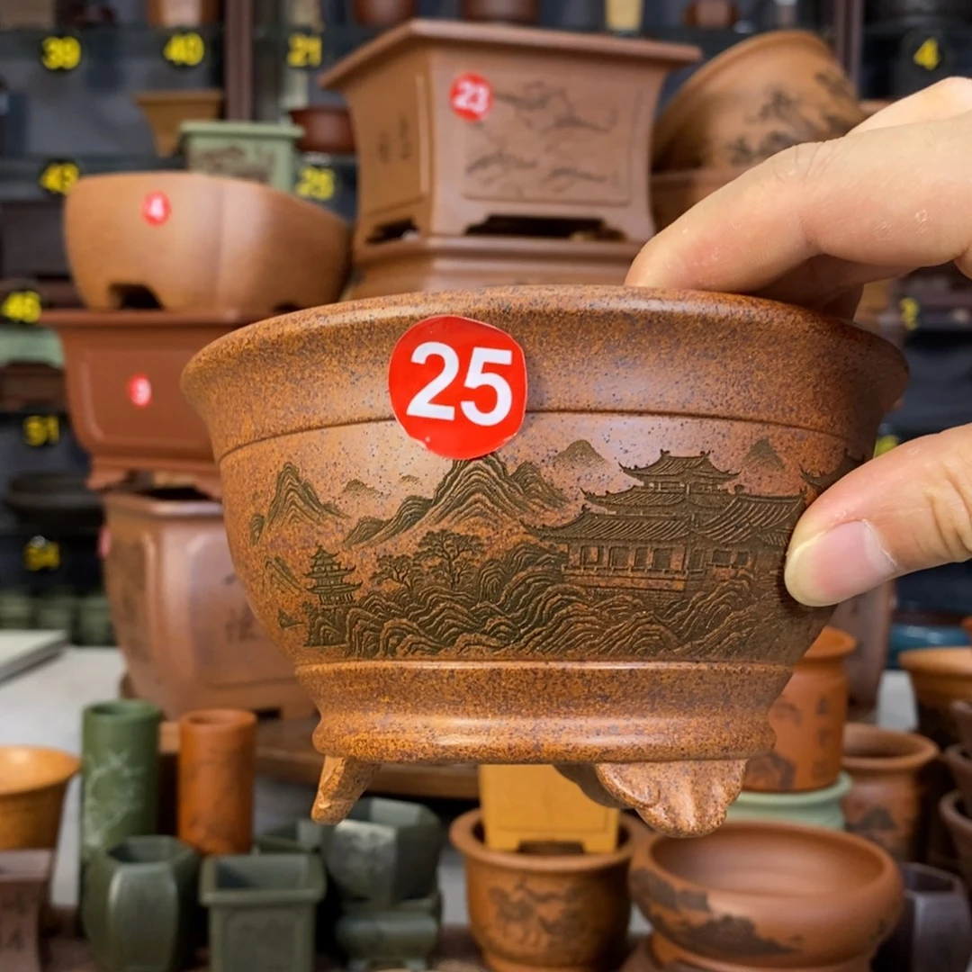 紫砂花盆盆景花盆盆景小