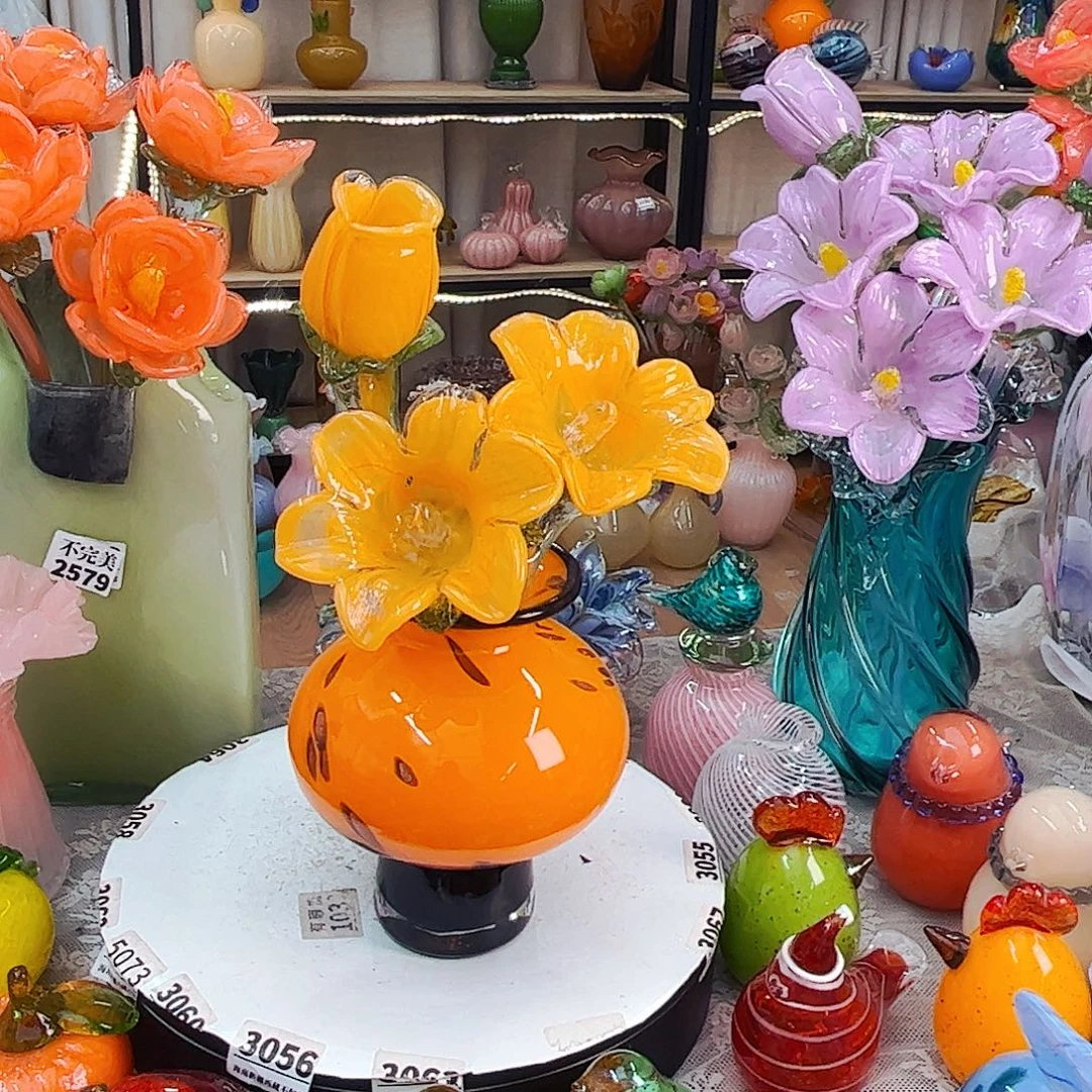 3花1瓶 福利家悦琉璃工艺品
