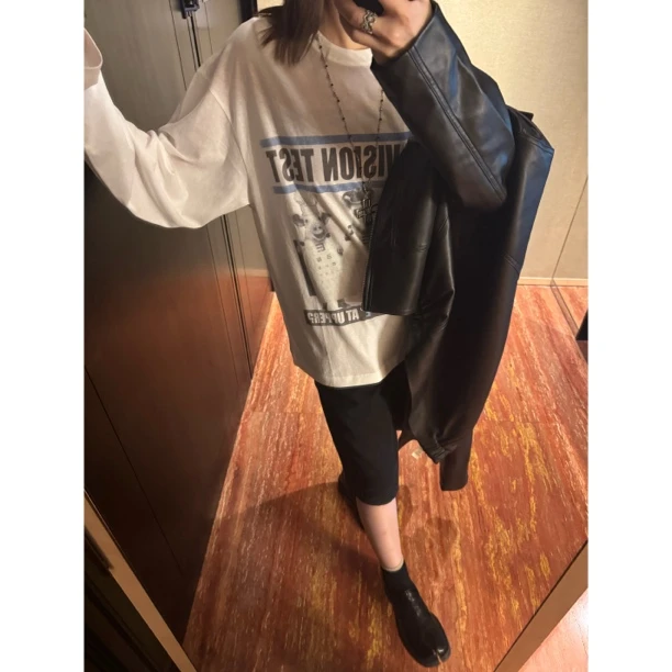 BBCUTE/  三只小猪 复古印花宽松T恤