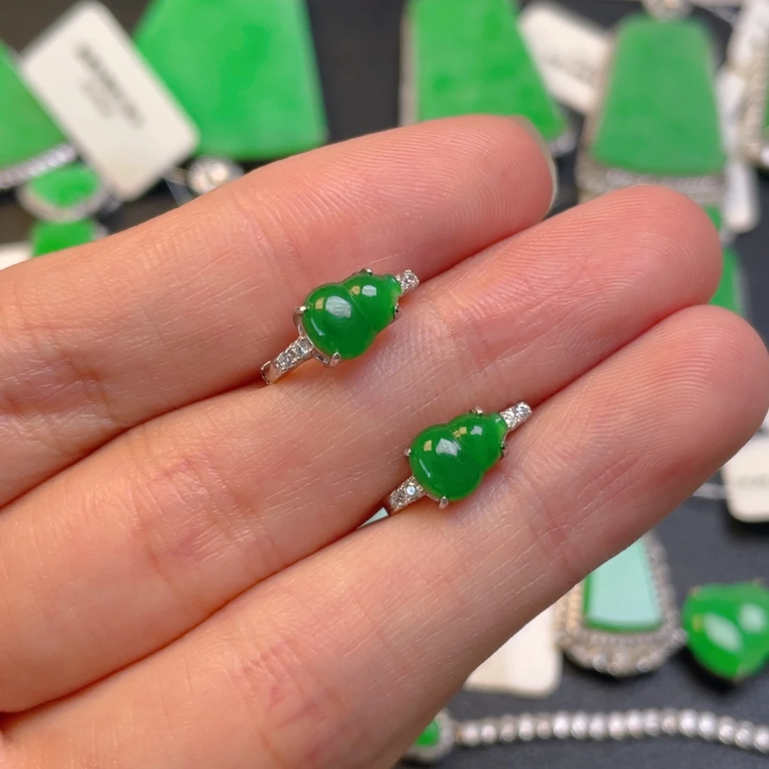 翡翠银S925镶嵌吊坠(不含链)耳包