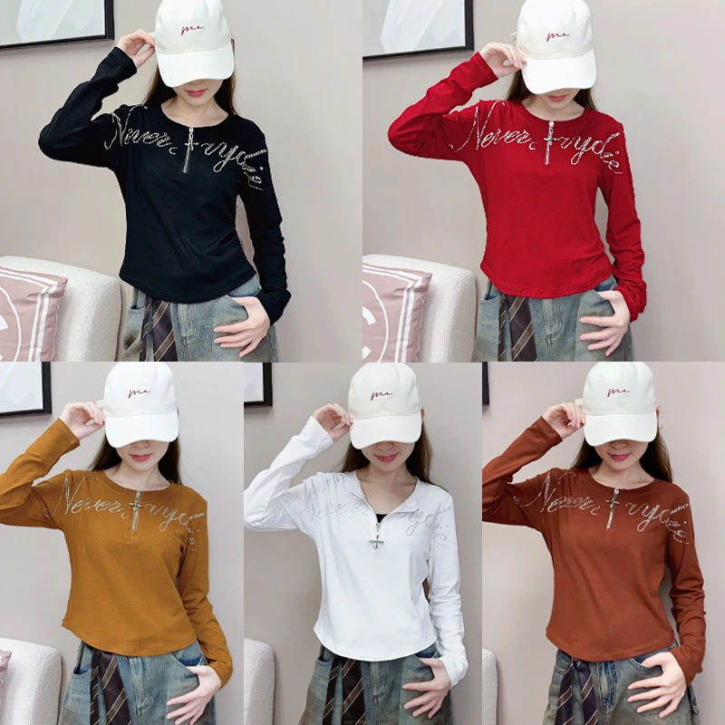 【字母水晶钻】秋冬新款一衣多穿显瘦百搭时尚广场跳舞服长袖