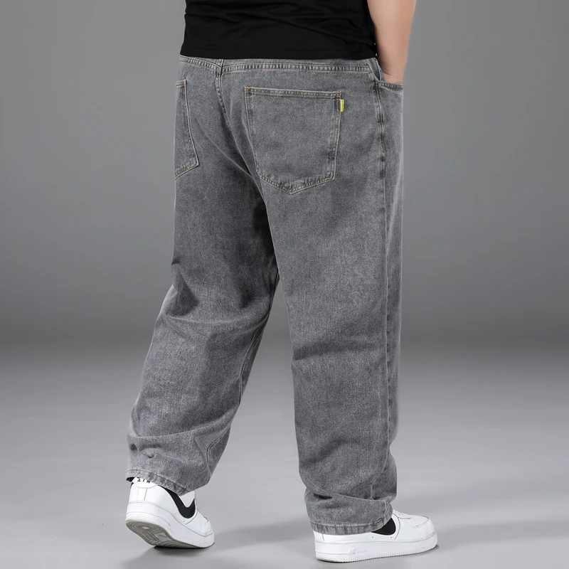 九分牛仔裤男宽松潮流大码高腰直筒春秋款加肥加大肥佬胖子休闲裤