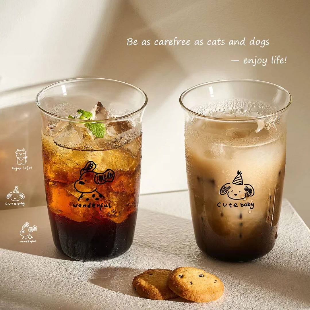 【买一送一】翻口高硼硅玻璃杯家用酒杯耐高温水杯子2025新款咖啡杯