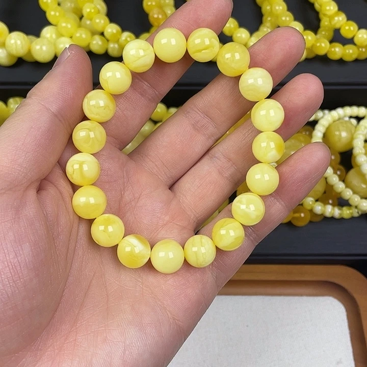 琥珀未镶嵌手链10mm