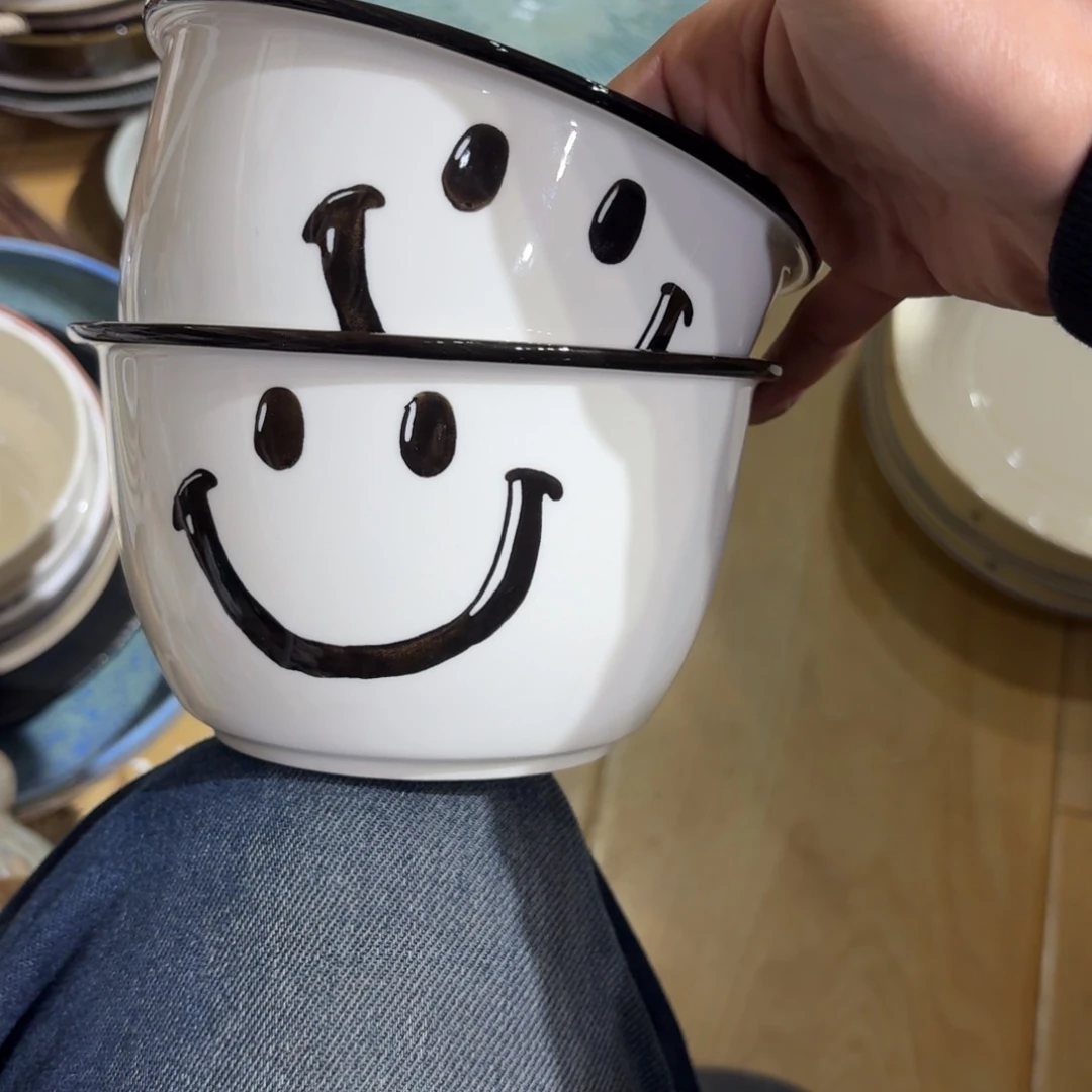 瓷两个6寸汤饭碗