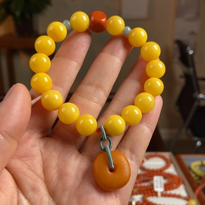 琥珀手链未镶嵌蜜蜡手串10+