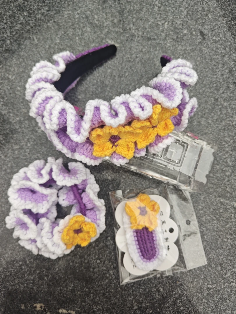 公主发饰一套毛线diy（成品）