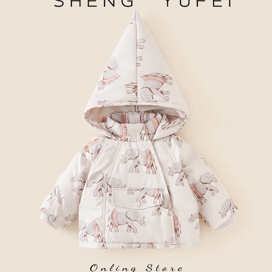 【不梵】儿童绒丝服北欧风可爱魔法精灵帽中小童防寒外套-XL202409