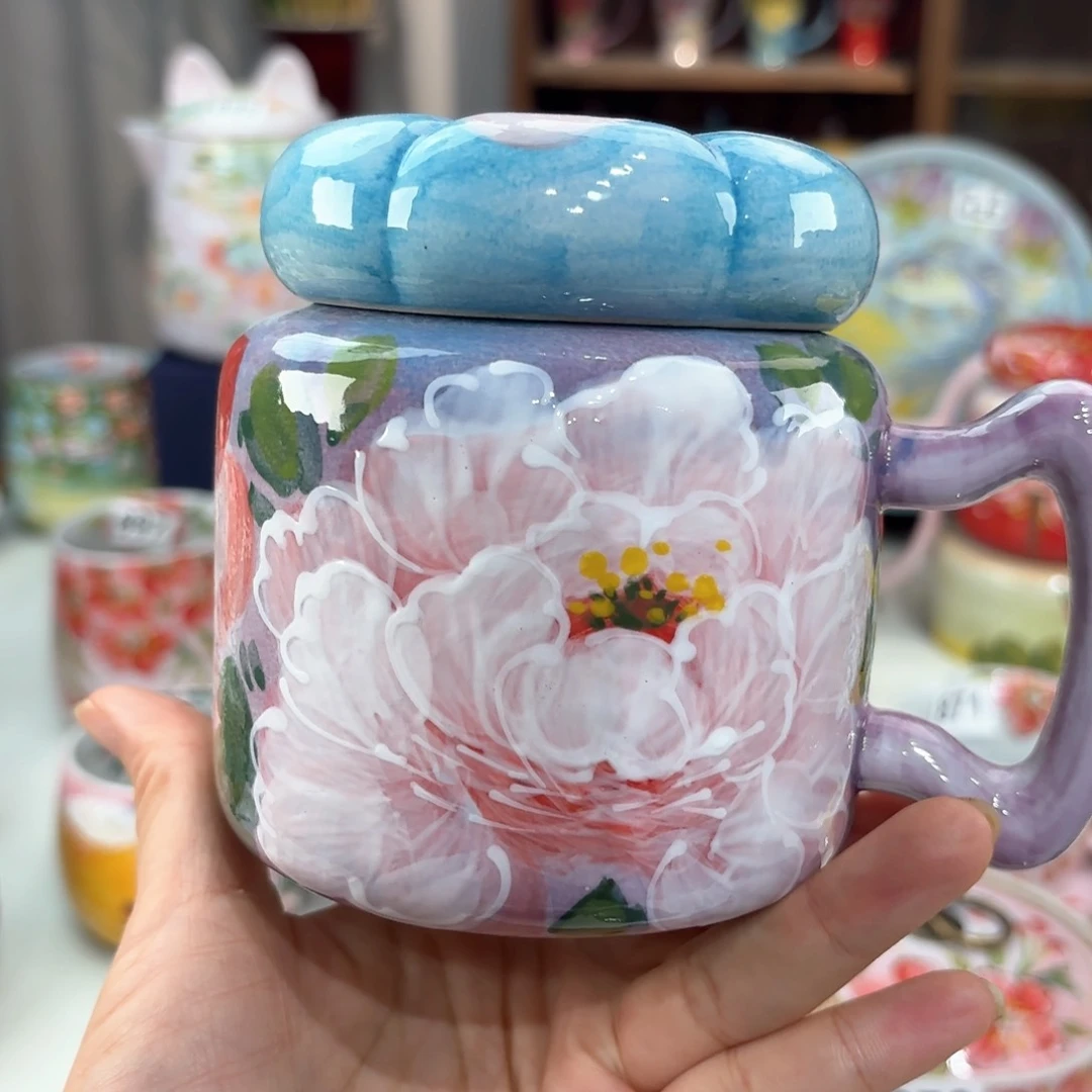 景德镇手绘高温釉下彩陶瓷茶具