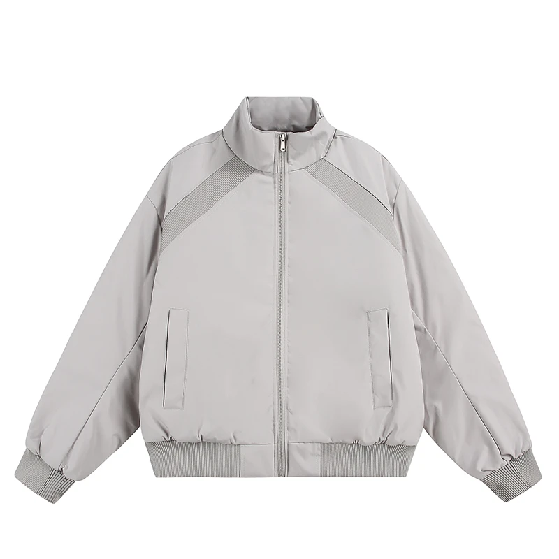 QIUYIDAODI潮牌美式解构通勤立领棒球服棉衣男秋冬中性风保暖棉服