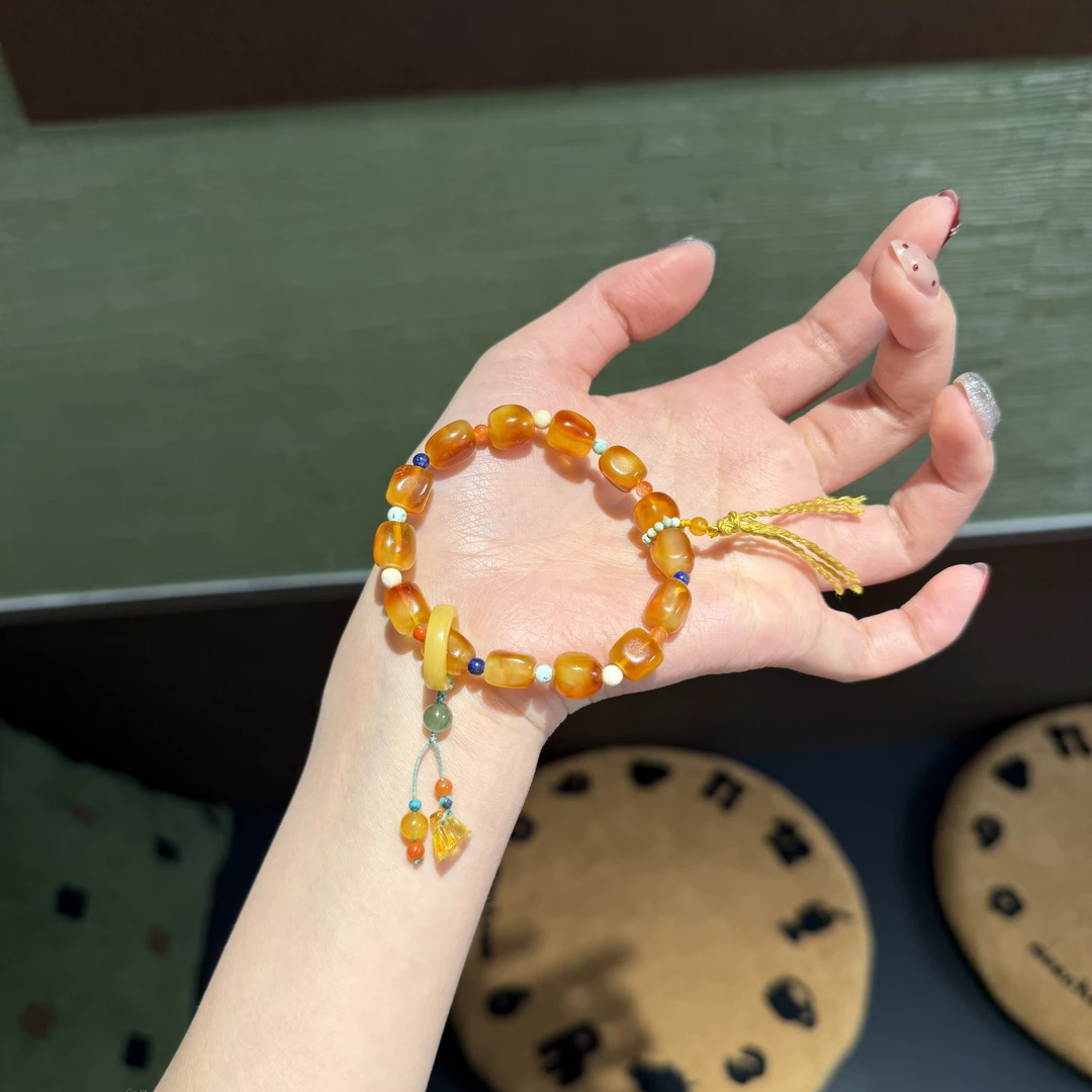 *秋穗缠腕*天然蜜蜡随形手串 多样性发其一