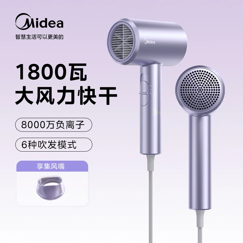 美的吹风机负离子护发养护大功率冷热风大风力家用电吹风FJ115