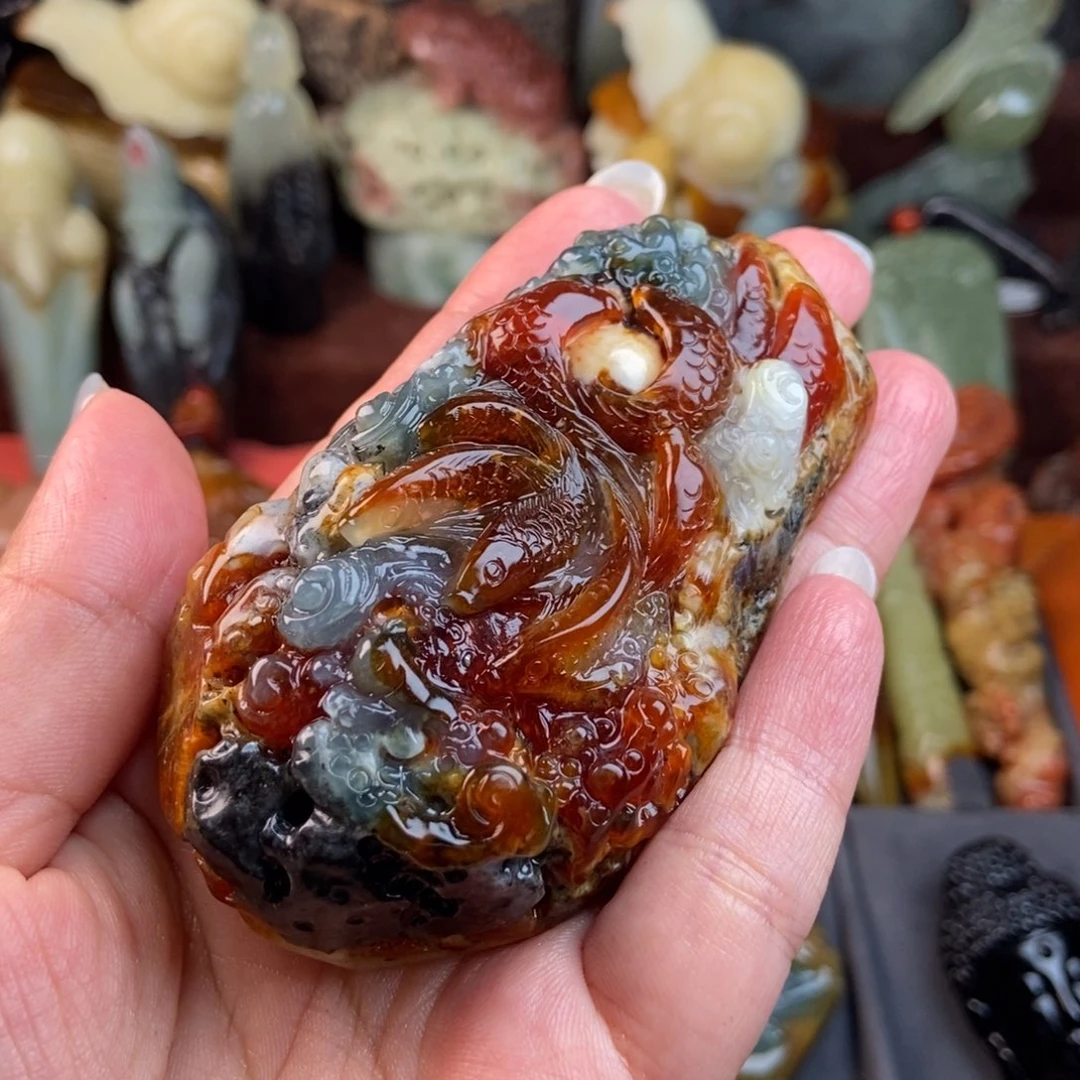 岫玉未镶嵌手把件开****镚