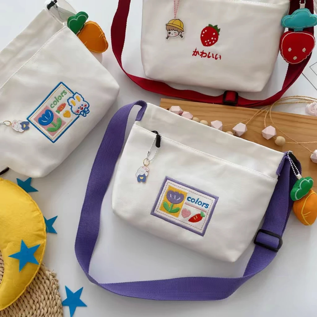 新款容量休闲帆布包包日系时尚潮流小帆布包斜挎小包斜挎包上课包