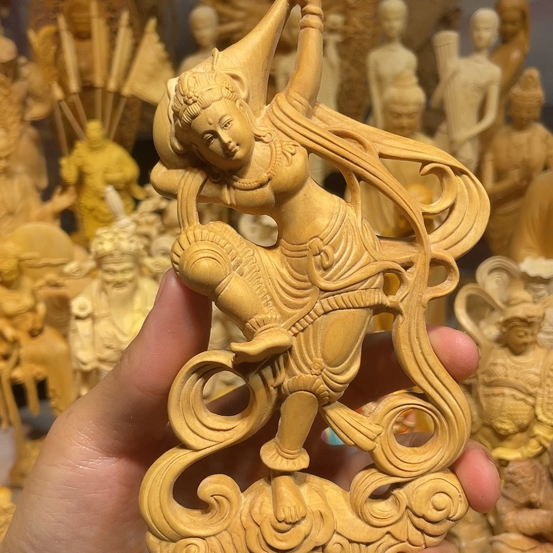 黄杨木小瑕疵飞天美女