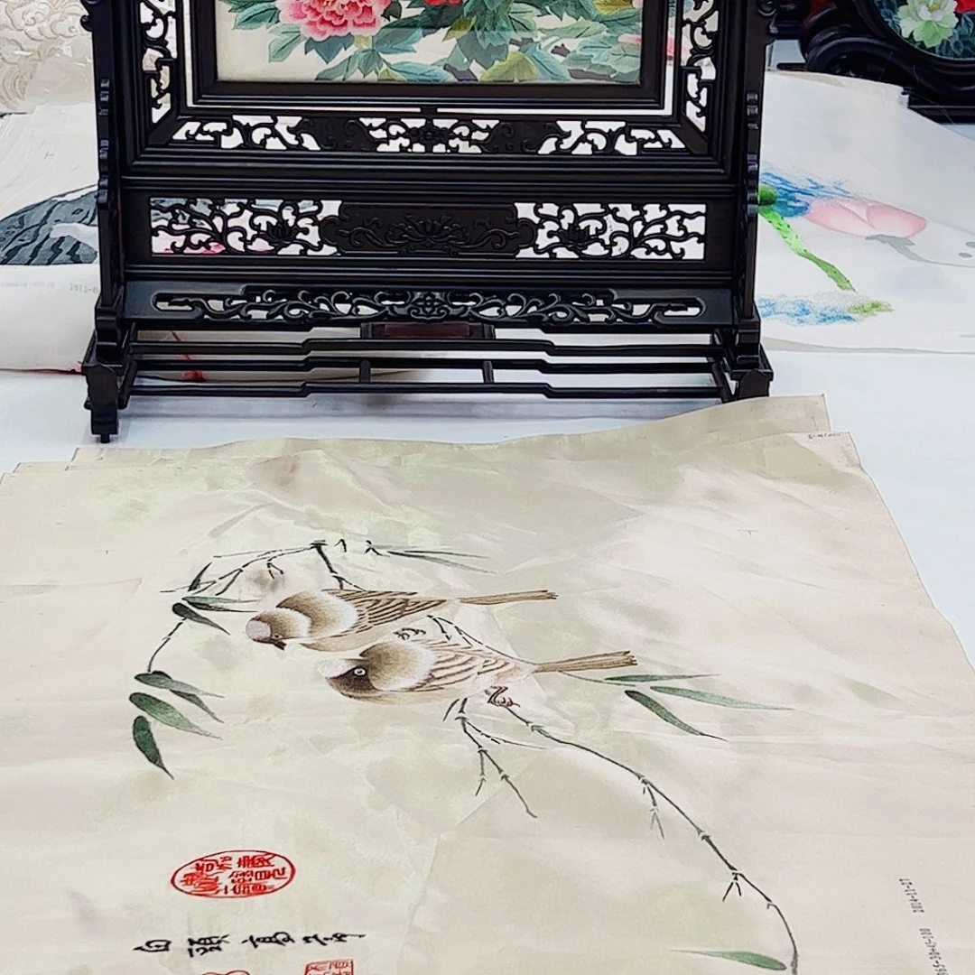 织绣白头30/45画心一幅