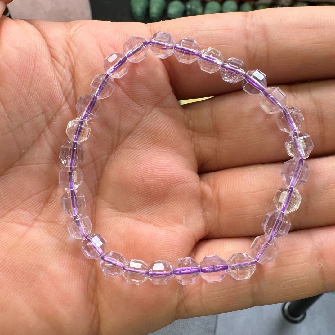 精品纯天然真品水晶紫水晶手串（6mm）5405-10