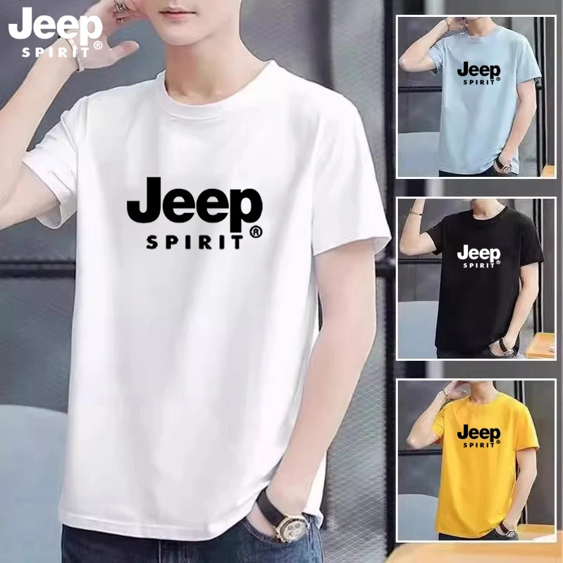 JEEP吉普T恤2025新款上衣男款重磅百搭夏季休闲纯棉宽松短袖男士