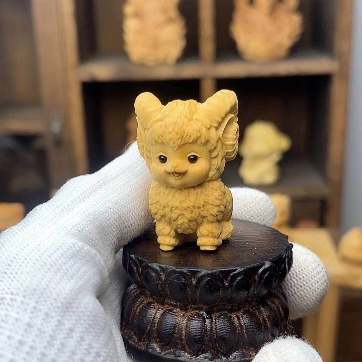 木黄杨木羊羊羊连带底座一套