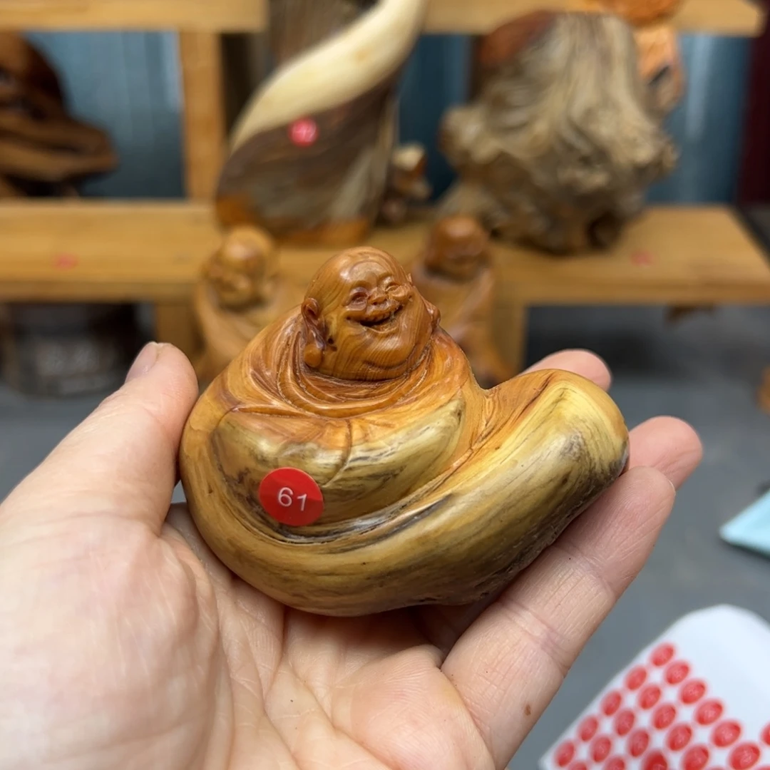周***木崖柏木摆件手把件，