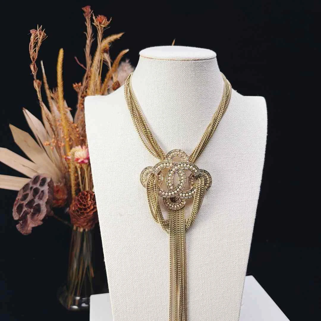 95新 Chanel/香奈儿 柚礼中古/香奈儿多层珍珠扭结项链lz404919