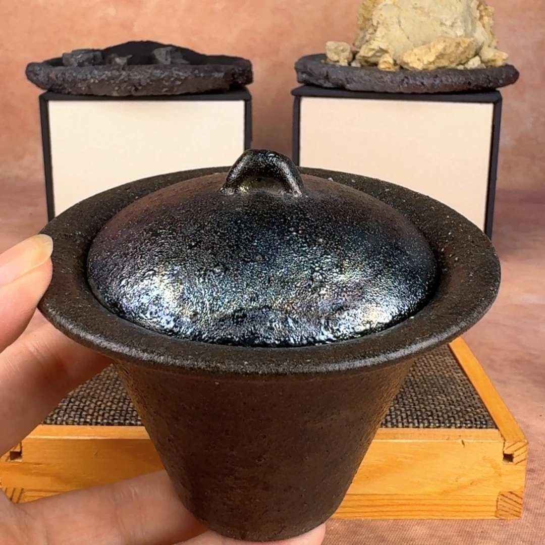 多*荥经黑砂炸福利窑彩盖碗30