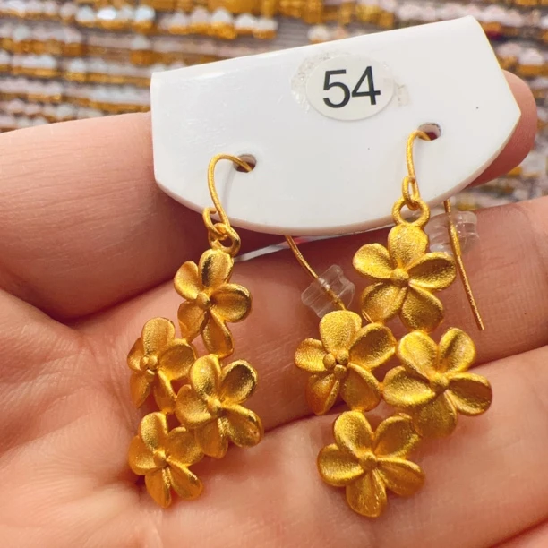 铜合金耳饰 EH054 新款时尚休闲百搭轻奢繁花树叶耳环