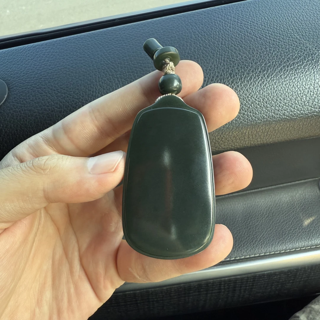 黑羊脂析木河磨玉苏工57克平安无事牌油润细腻